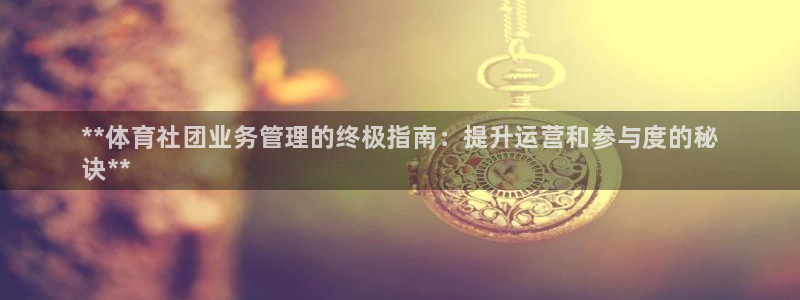 b体育必一运动网页版在线登录入口：**体育社团业务管理的终极